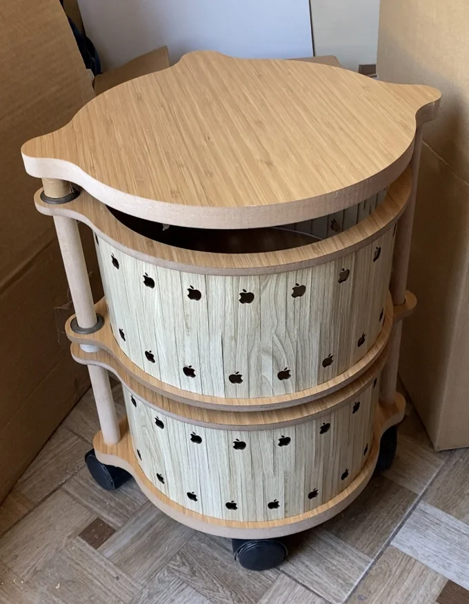 Vybeair organizer closed, forming a compact tower